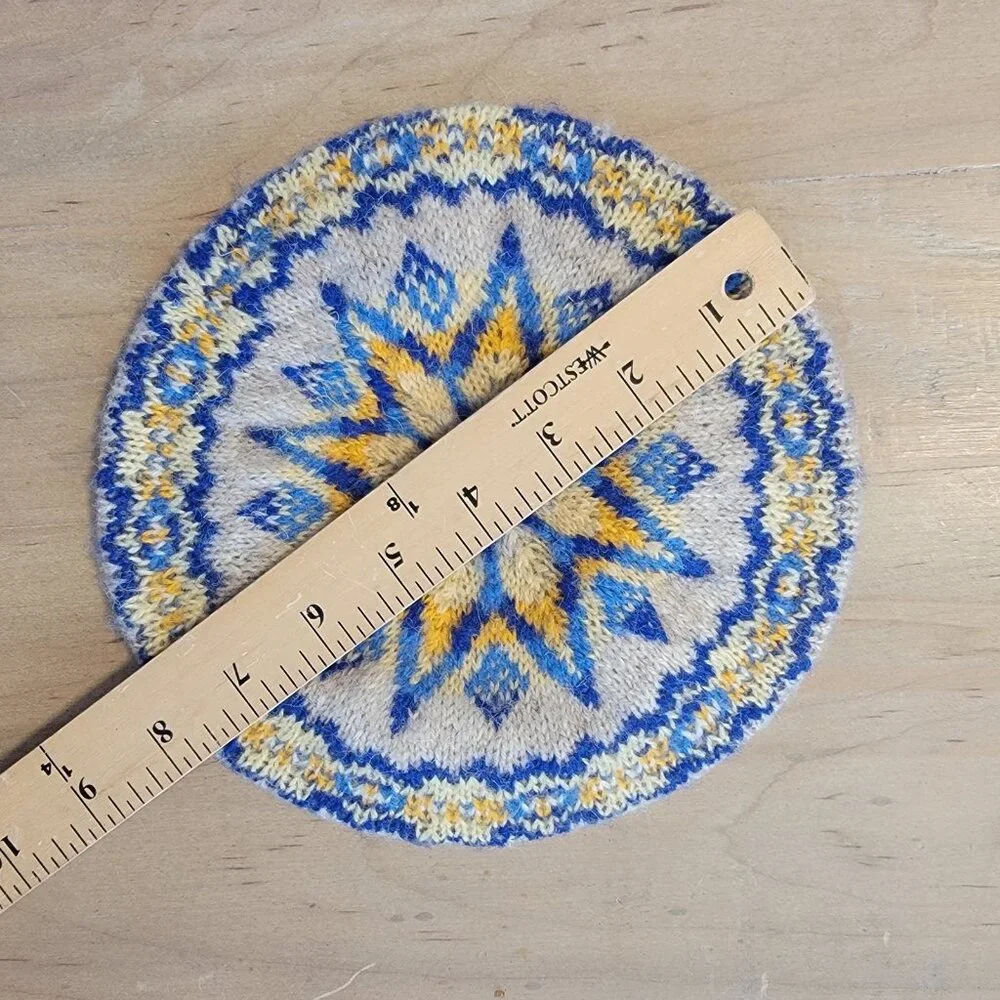 Handmade Multicolor Knit‎ Beret Hat Slouchy Winter Toddler Child Star Winter